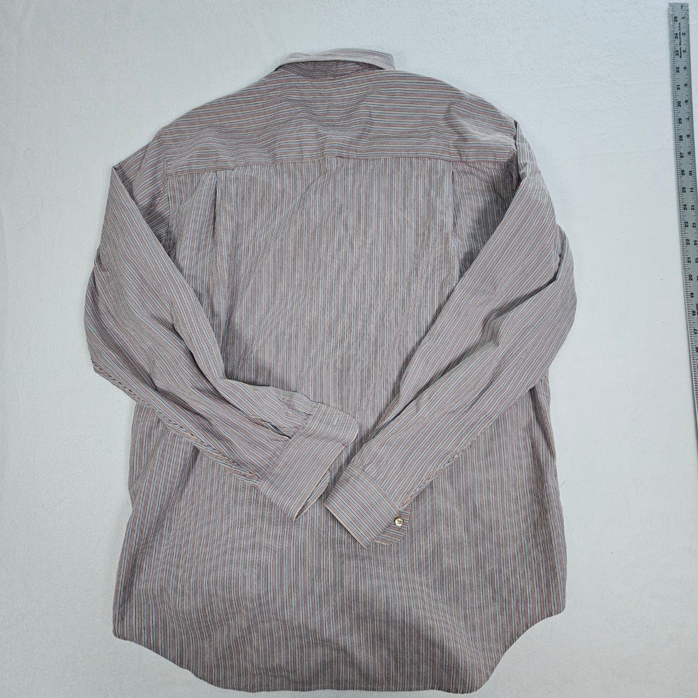 Austin Reed London Mens Large Multi Color Striped 100s 2-Ply Cotton Button Down - Picture 11 of 12
